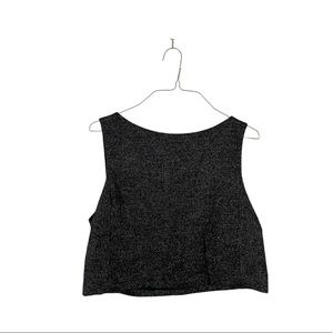 Alice + Olive Black Silver Sparkle Crop Top